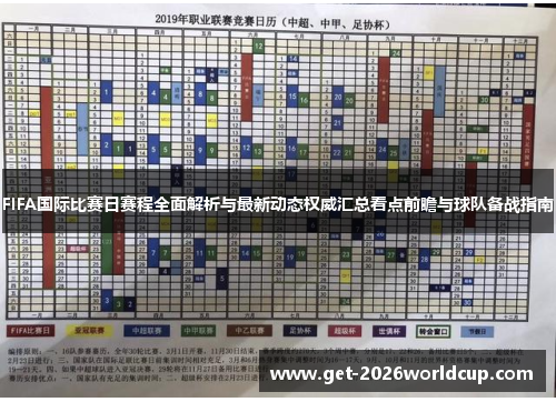 FIFA国际比赛日赛程全面解析与最新动态权威汇总看点前瞻与球队备战指南 FIFA国际比赛日赛程全面解析与最新动态权威汇总看点前瞻与球队备战指南